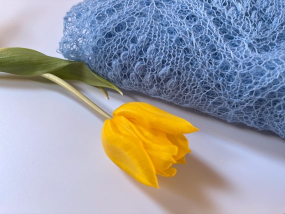 Knitting PATTERN for lace shawl | Blue Dream | booklet with tutorials, simple charts and instructions. Beginner friendly easy knit PDF