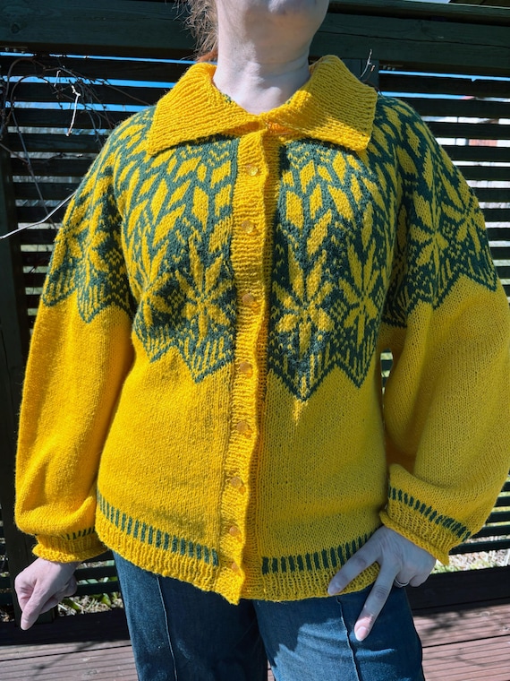 Hand Knitted Cardigan | Falling Stars | Oversized Chunky Jacket for Woman, Ready-Made