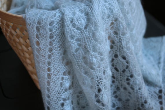 Lace Shawl | LOTS of PAWS | Hand Knitted, Mohair Silk Yarn, Ready-Made
