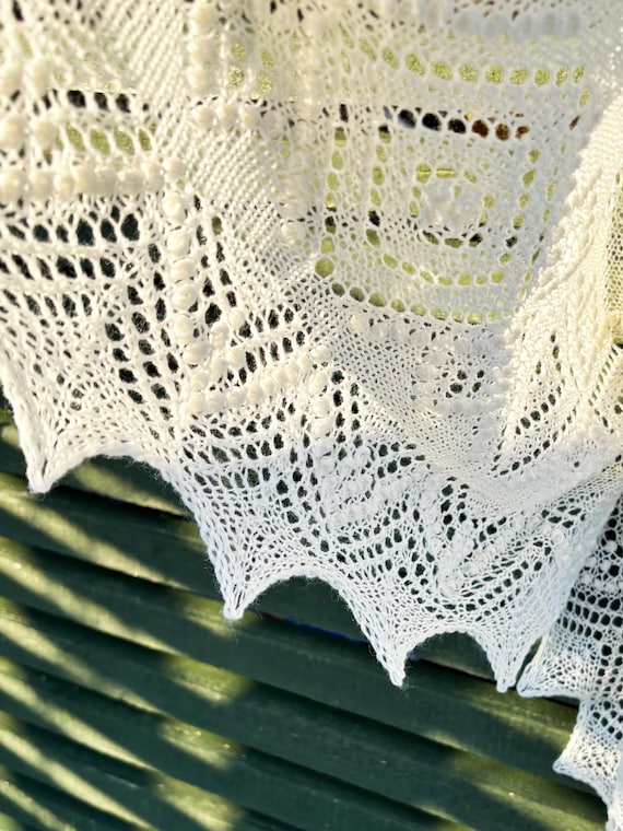 Hand-Knitted Lace Shawl | Good Fortune | Lambswool Haapsalu Wrap, Ready-Made