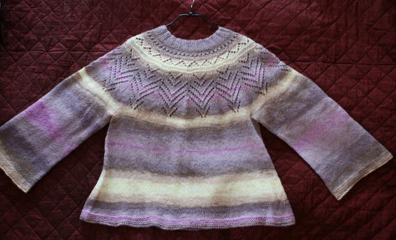 Hand knitted striped sweater | SINCERE | a simple high-quality child/women's sweater, timelessly beautiful and infinitely soft warm wrap.