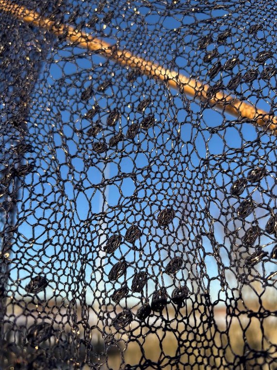 Knitted Lace Shawl | Elegance | Estonian Lace – Night Blue Yarn and Golden Threads, Ready-Made