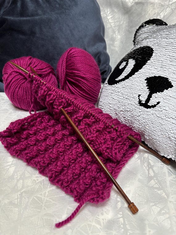 Knitting PATTERN for set of headband and scarf  | BERRY | beginner friendly tutorials, simple chart and instructions. Easy to knit PDF