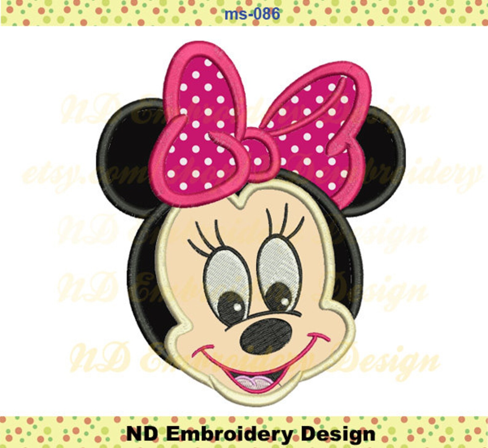 Baby Minnie Mouse Embroidery Applique Machine Embroidery Etsy