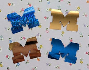 Michigan Blue and Gold Foil 'M' Confetti Party Supplies