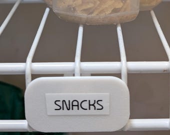 Pantry clip on wire shelf labels