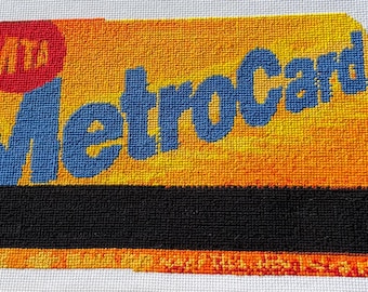 Patrón de punto de cruz para MetroCard NYC: bordado moderno inspirado en el transporte público de Nueva York (PDF) / Patrón para principiantes