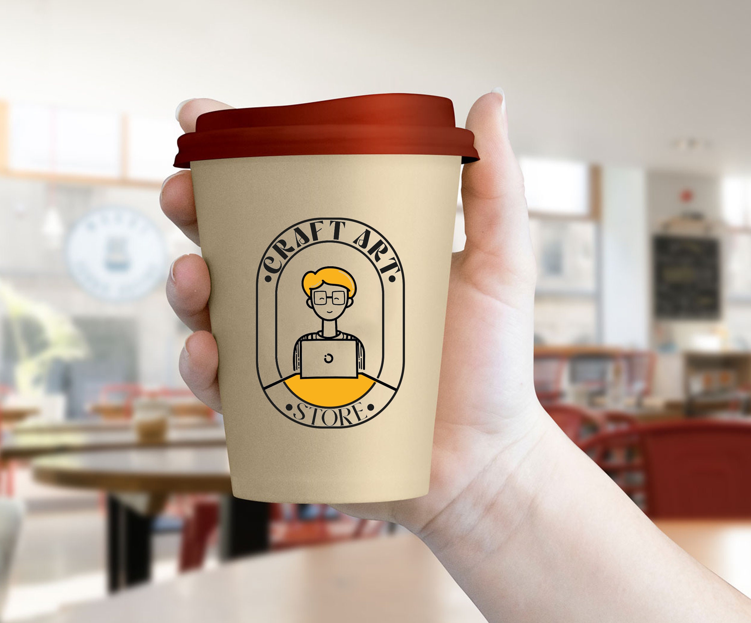 Coffee Logo Stickers, Package Labels, Bubble Tea Sticker, Circle Labels