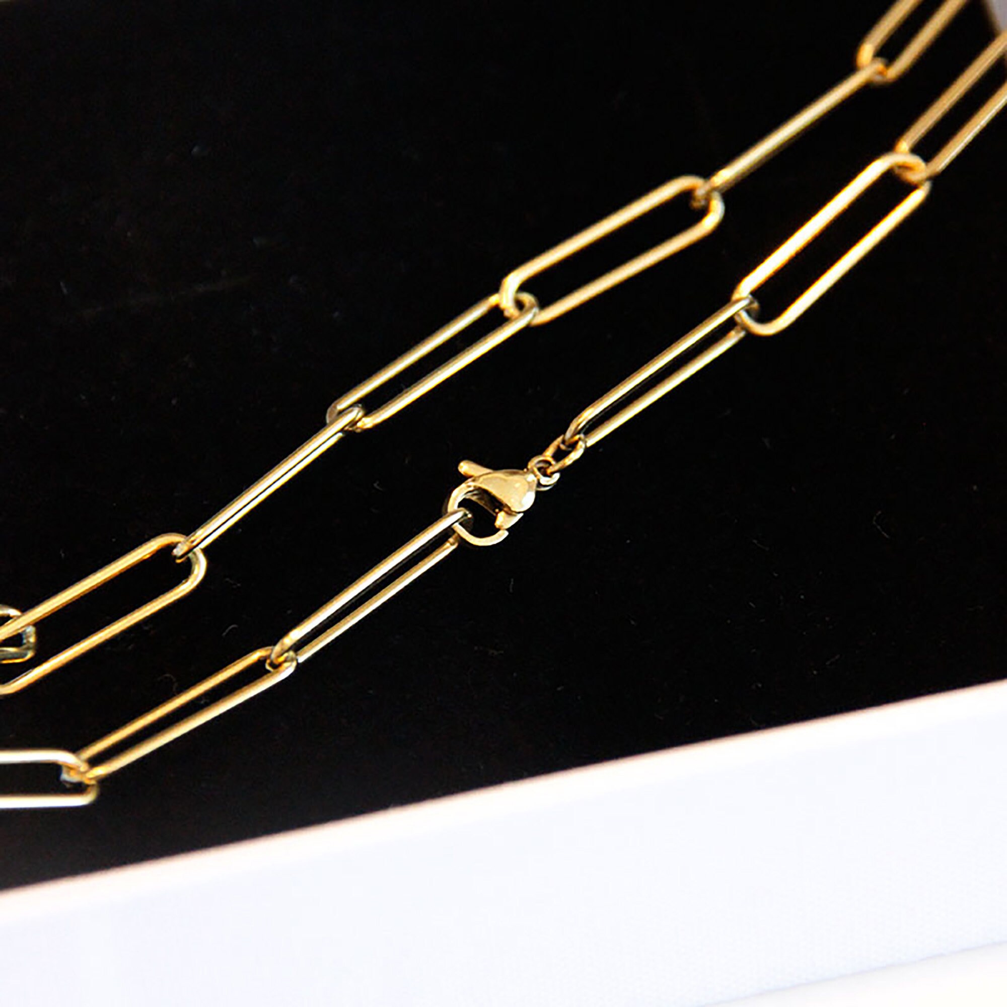 18K Gold Plated Metal Chain Necklace Etsy