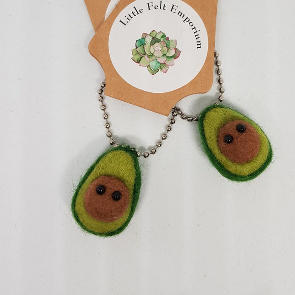 Felted avocado key chain key ring bag charm school Christmas gift