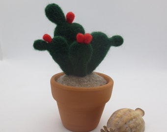 Felted CACTUS in terracotta pot small garden Mother's Day gift ornament