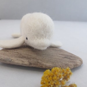 Felted BELUGA WHALE soft white Christmas stocking gift