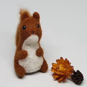 Needle felted RED SQUIRREL keepsake mascot gift