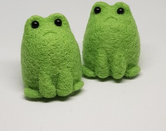 Felted grumpy FROG keepsake gift