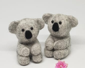 Needle Felted Koala Bear, Handmade Wool Animal Keepsake