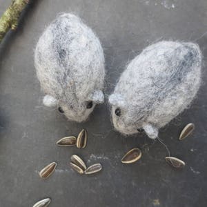 Felted DWARF HAMSTER in gray ornament keepsake small gift stocking stuffer party favor