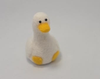Needle felted sitting GOOSE runner duck keepsake gift