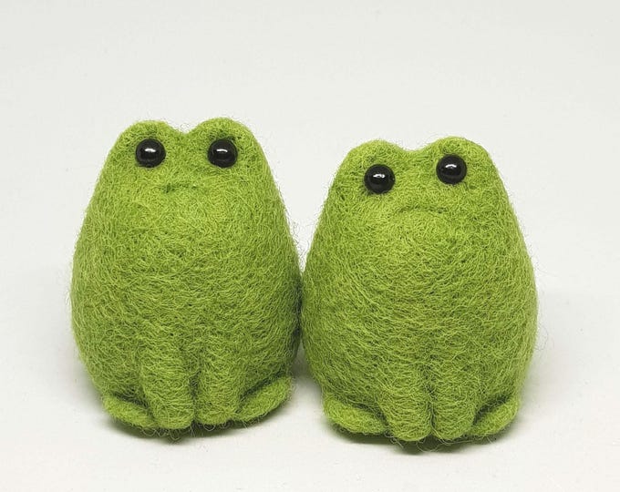 Felted grumpy FROG keepsake gift