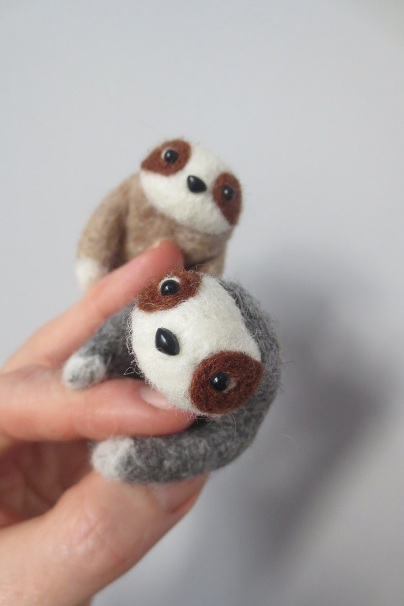 Felted SLOTH in Tan Valentine Cute Keepsake Desk Buddy Etsy UK