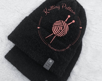 Knitting Pattern* Basic Double Brim Beanie