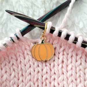 Marcadores de punto o marcadores de progreso de calabaza, accesorios de tejido y regalos para tejedores, lindos marcadores de punto