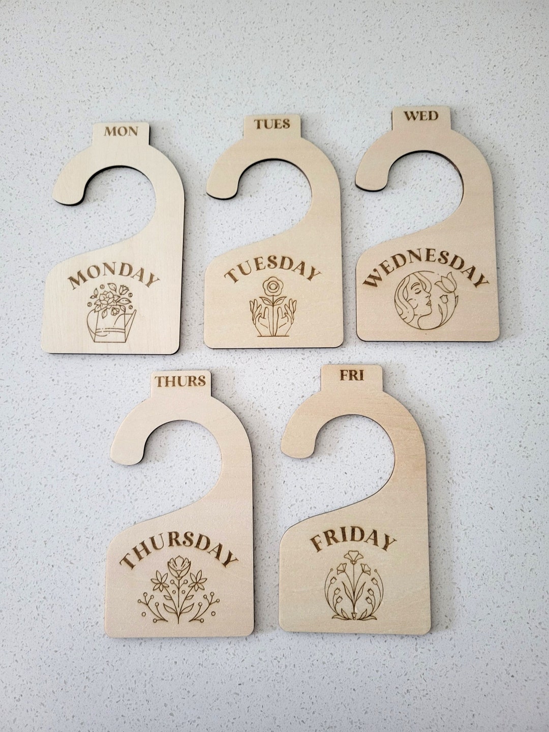 Days of the Week Clothes Hangers, Organize Your Closet - Etsy