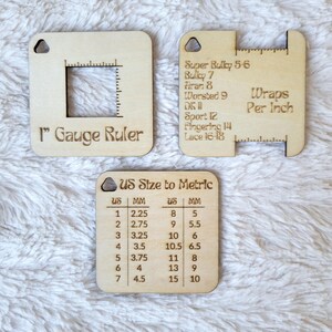 Keychain Knitting Tools for Measuring Gauge, Measuring Knitting Needles ...