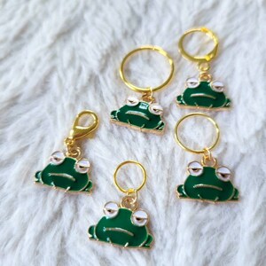 Frowny Frog Stitch Markers, Progress Keepers, Knitting Accessories ...