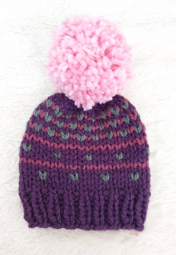 toddler purple winter hat