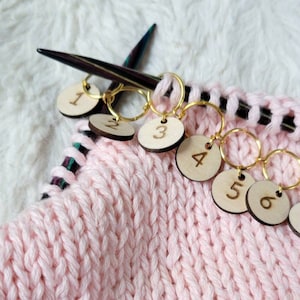 Wood Stitch Markers With Numbers, Progress Keepers, Knitting Row ...