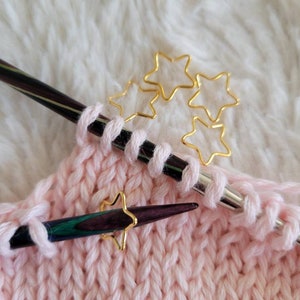 Set of 5 Star Stitch Markers, knitting tool, progress keepers, knitting accessories, gifts for knitters