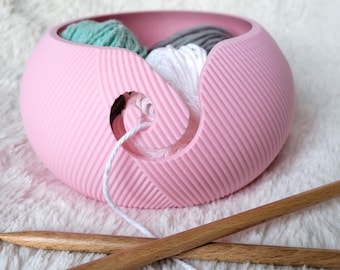 Yarn Bowl - 3D Printed Yarn Bowl Shaped Like a Ball of Yarn for Knitting and Crochet - Organizer for Crafts - Cute Knitting Accessories