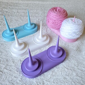 Double Yarn Spinner - Yarn Cake Holder, Tangle-Free Yarn Dispenser, Knitting & Crochet Tool, Yarn Storage with Non-Slip Base
