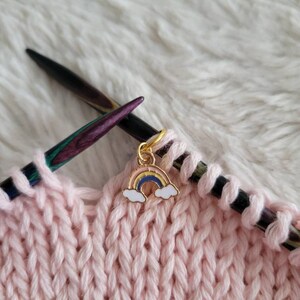 Rainbow stitch markers, progress keepers, knitting accessories, gifts for knitters, cute animal stitch markers
