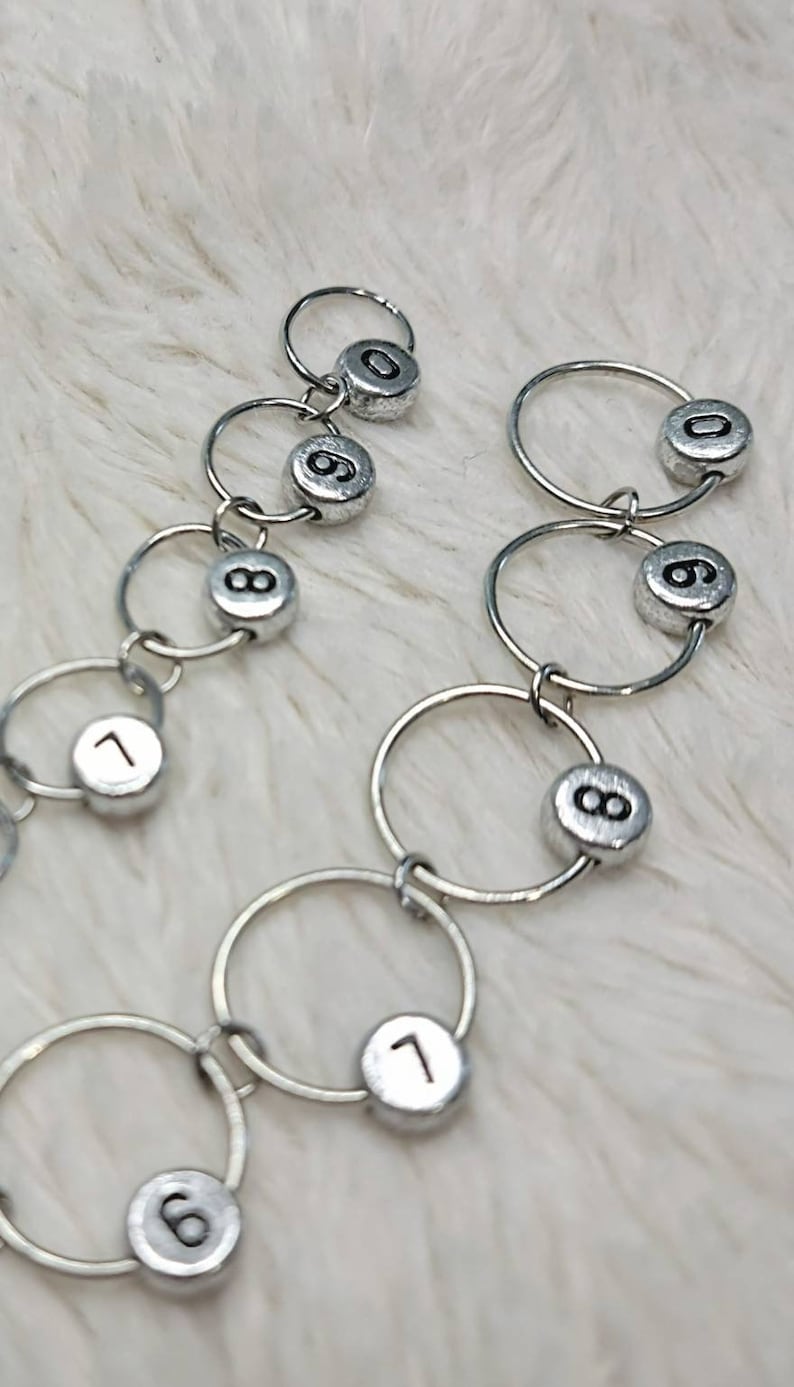 Stitch Markers With Numbers Progress Keepers Knitting Row Etsy