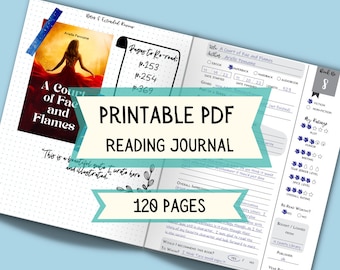 Book Review Printable Bundle Reading Log Printable Reading Journal for Fantasy & Romance Book Lovers Booktok Review Printable Book Journal