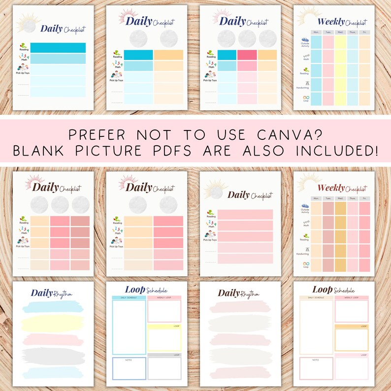 Weekly Loop Checklist Template Printable Homeschool Schedule for Kids Visual Schedule Printable ...