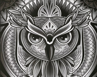 Geometric Owl Fine Art Print by Jess Rocha