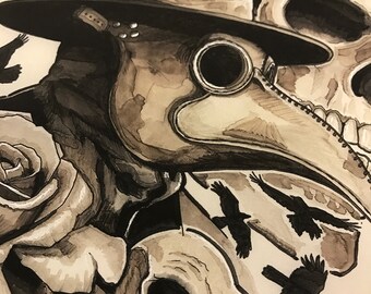 Plague Doctor Fine Art Print By Tom Hacic
