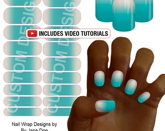 sale nail wrap nas hand mockup template dark etsy
