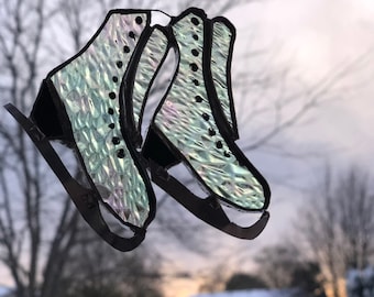 Figure Skating Stained Glass Ornament