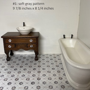 Miniature laminated matte and glossy flooring for your 1:12 dollhouse; collection #2
