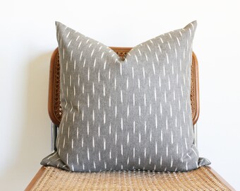 Dash Pillow Cover - Gray & Cream