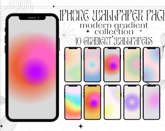 iPhone Wallpaper, Gradient iOS 14 Wallpaper, Indie Wallpaper, Gradient, Pastel, Aesthetic Wallpaper (DIGITAL DOWNLOAD) 10 PCS
