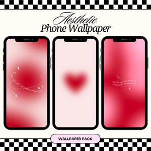 Red Gradient iPhone Wallpaper, Red Aura iPhone Wallpaper, Self-Love Wallpaper, Aesthetic Wallpaper, Affirmations (DIGITAL DOWNLOAD) 3 PCS