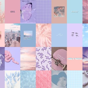 Pastel Wall Collage Kit, Cotton Candy Collage Kit, Pastel Aesthetic ...