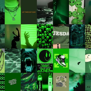 Green Wall Collage Kit Green Collage Kit Green Aesthetic - Etsy