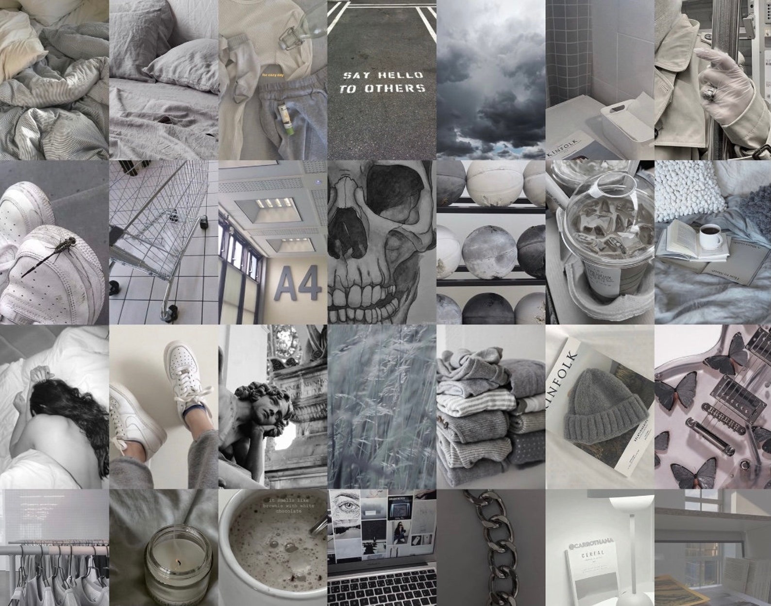 Grey Wall Collage Kit Black Collage Kit White Wall Collage Etsy Canada