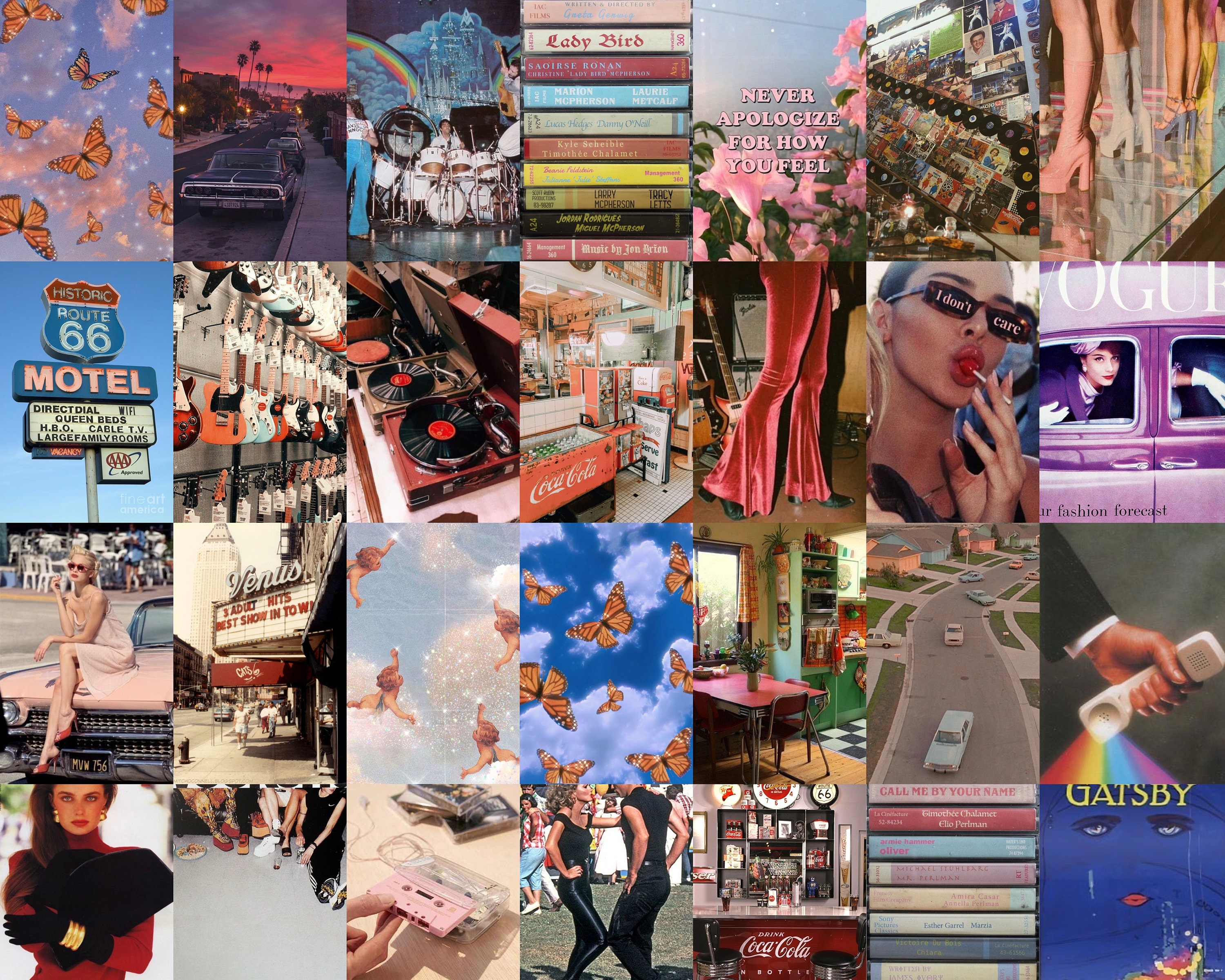 Vintage Wall Collage Kit Retro Collage Wall Vintage Photo Etsy Canada