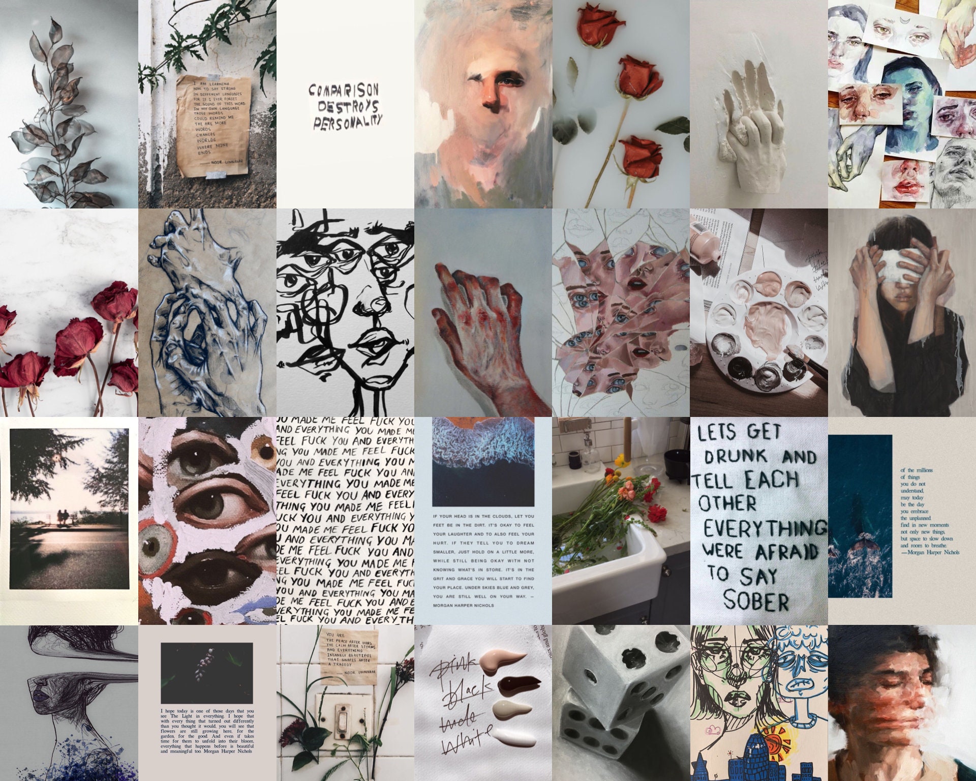 Artsy Wall Collage Kit Art Collage Kit Art Aesthetic Etsy Canada